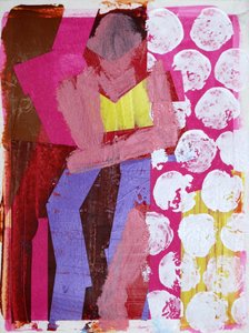 Elle #1, 2020 (akryl på papper) av Sara Hayward