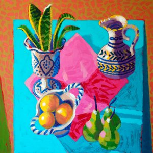 Still Life # 57, 2025 (akryl på kartong) av Sara Hayward