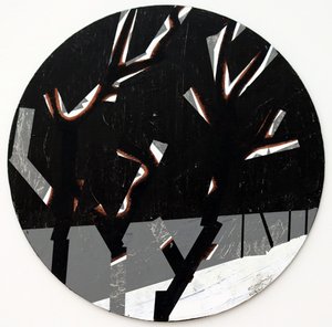 Twixt Heaven and Earth I-N (akryl på cirkulär skiva) av Sara Hayward