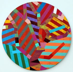 Twixt Heaven & Earth II-A (akryl på cirkulär skiva) av Sara Hayward
