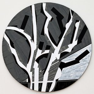Twixt Heaven & Earth VII-B (akryl på cirkulär skiva) av Sara Hayward