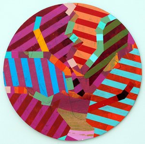 Twixt Heaven & Earth VIII-A (akryl på cirkulär skiva) av Sara Hayward