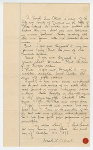 Sarah Ann Blunt Crozleys sista testamente, oktober 1898. av Sarah Ann Blunt Crozley