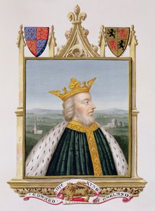 Porträtt av Edward III (1312-77) kung av England från 1327 från "Memoirs of the Court of Queen Elizabeth", publicerad 1825 (wc och gouache på papper)