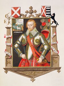 Porträtt av Henry, 5:e Lord Windsor (1562-1615) från "Memoirs of the Court of Queen Elizabeth", publicerad 1825 (wc och gouache på papper)