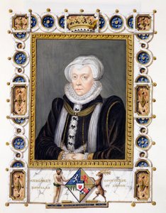 Porträtt av Margaret Douglas (1515-78), grevinna av Lennox, från "Memoirs of the Court of Queen Elizabeth", publicerad 1825 (wc och gouache på papper)