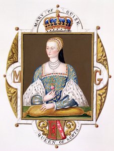 Porträtt av Maria av Guise (1515-60), drottning av Skottland, från "Memoirs of the Court of Queen Elizabeth", publicerad 1825 (wc och gouache på papper)
