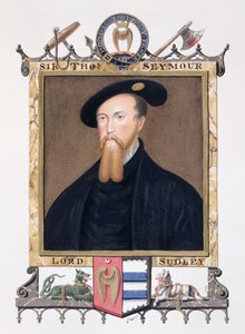 Porträtt av Thomas Seymour (1508-49) 1:e baron av Sudeley från "Memoirs of the Court of Queen Elizabeth", publicerad 1825 (wc och gouache på papper)