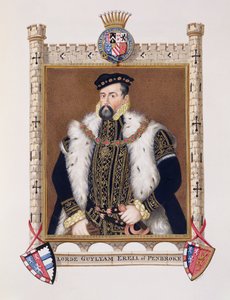 Porträtt av William Herbert (ca 1506-70), 1:a greve av Pembroke, från "Memoirs of the Court of Queen Elizabeth", publicerad 1825 (wc och gouache på papper).