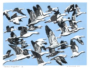 Eschers inspiration, 2017 (linoleumsnitt)