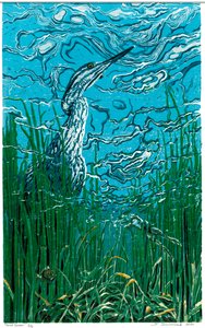 Pond Gazer, 2024 (Linoleumsnitt)