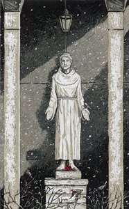 Sankt Franciskus i snön, 2023 (målning)