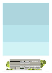 Stamford Hill Library, 2014 (grafiskt giclee-tryck)