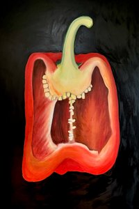 Halbe rote Paprika, 2024