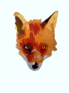 Fox face, 2013 (monoprint med bläck)