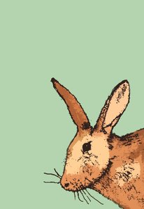 Hare, 2014 (monoprint) av Sarah Thompson-Engels