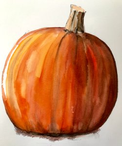 Pumpa, 2020, (akvarell) av Sarah Thompson Engels