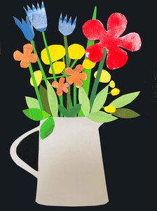 vas med blommor, 2019 (collage)