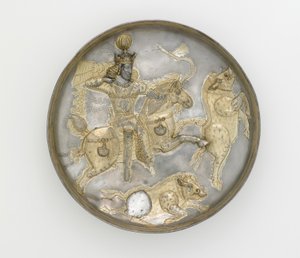 Tallrik, 400-talet (silver  förgyllning)