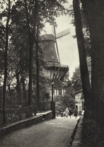 Potsdam, historisk väderkvarn i Sanssouci; Historisk väderkvarn i Sanssouci (s/v foto)