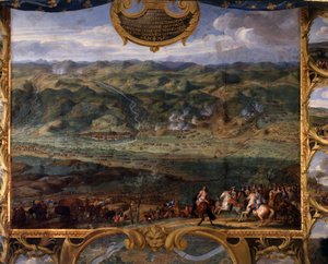 Prins Ludvig II av Bourbon Condes (Bourbon-Conde) handlingar känd som Grand Conde (1621-1686): Slaget vid Fribourg (1644) under trettioåriga kriget - Målning av Frälsaren The Tale (Leconte, Greven, Lecomte ) (1659-1694)