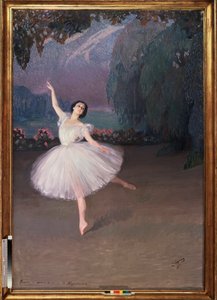 Ballerinan Tamara Karsavina (1885-1978) i Sylphide (för baletten Sylphide)