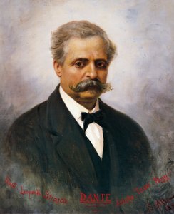 Porträtt av Francesco De Sanctis (1817-83), italiensk litteraturkritiker och historiker, målning av Saverio Altamura