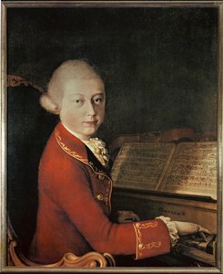 Mozart i Verona (olja på duk) av Saverio dalla (after) Rosa
