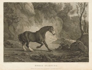 Häst i startgroparna (etsning) av Sawrey (after) Gilpin