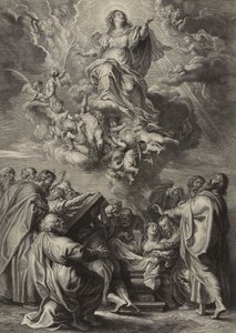 The Assumption of the Virgin (gravyr på lagt papper)