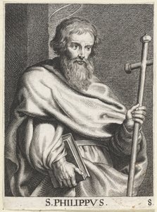H. Philippus S. Philippus (titel på objekt) Kristus, Maria och apostlarna (serietitel) av Schelte Adamsz. Bolswert (possibly)