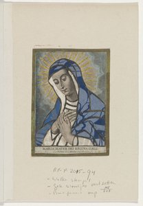 Applikationsprent träffade Maria Maria Mater Dei Queen of Heaven (titel på objekt) av Schelte Adamsz. Bolswert