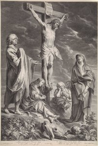 Kristus på korset, med Maria och Johannes av Schelte Adamsz. Bolswert