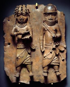 Benin Plack, ritual för att stärka OBA: s mystiska kraft, Nigeria (mässing)