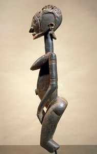 Trä- och metallskulptur, av Master of slanting eyes, höjd 59 cm, Dogon stamkonst Mali