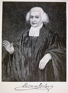 Ezra Stiles, efter målningen av John Trumbull (litho) av School American