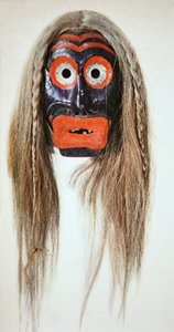 Iroquois Mask (trä & hår)
