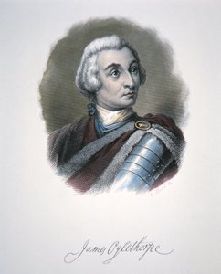 James Edward Oglethorpe (färg litho) av School American