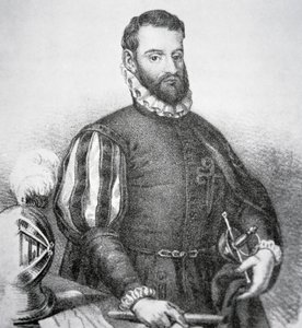 Pedro Menendez de Aviles (litho) av School American