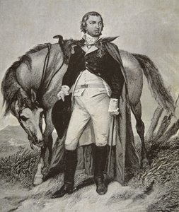 Porträtt av Nathanael Greene (litho) av School American