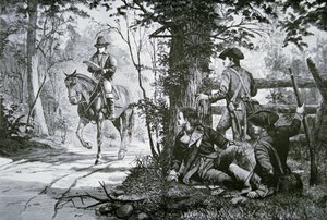 Fångandet av major John Andre (litho) av School American