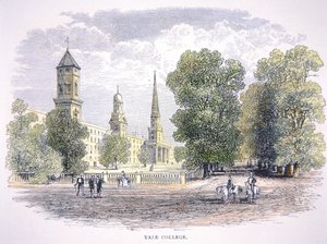 Yale University, New Haven, Connecticut (litho i färg) av School American