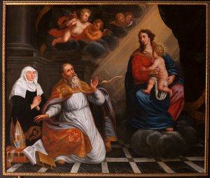 Saint Augustine i tillbedjan av den heliga Maria. 1692 (målning)