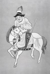 En mongolisk hästbågskytt, efter en kinesisk teckning (litho) av School Chinese