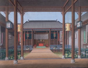 Lägg till. Eller. 2187 Ritning av interiören av en kinesisk tjänstemans hus av School Chinese