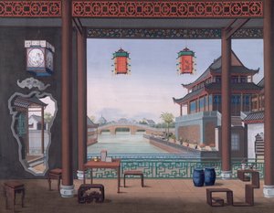 Lägg till. Eller. 2194 Ritning av interiören av en kinesisk tjänstemans hus av School Chinese