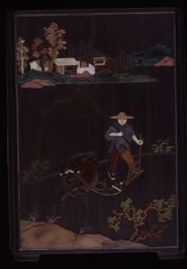 Borstkruka med scener av countrysysselsättningar (olika inlägg i zitanträ) av School Chinese