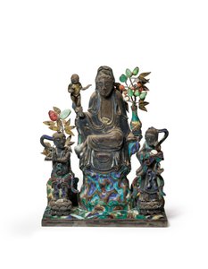 Buddhistisk figurgrupp av School Chinese