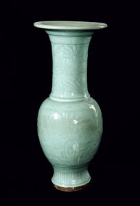 Celadon glaserad vas, Yuan Dynasty (1260-1368) (keramik) av School Chinese