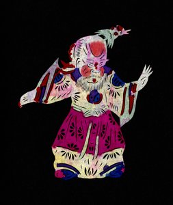 Kinesisk gudomlighet. Målat skärpapper eller "Jian Zhi", kinesisk folkkonst, Pekin. av School Chinese